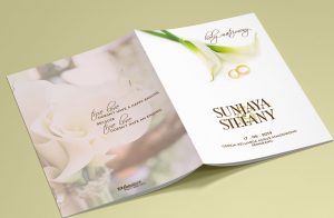 contoh desain cetak cover buku misa pernikahan panduan gereja katolik surabaya
