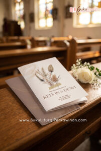 contoh desain buku liturgi perkawinan elegan holy matrimony book